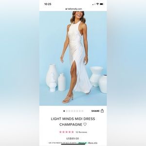 Hello Molly Light Minds Satin Midi Dress - Champagne